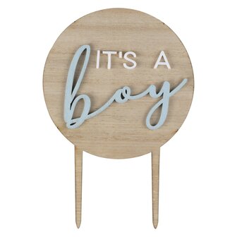 Ginger Ray It&#039;s a Boy Wooden Baby Shower Cake Topper