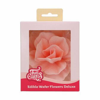  FunCakes Eetbare Papieren Bloemen Deluxe Rose Pastella Roze Groot pk/1