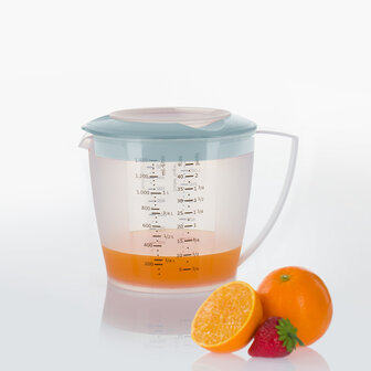 Westmark Mengbeker met deksel - Helena - 1,4 l, blauw/wit