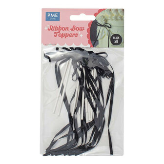 PME Lintstrik Taarttoppers &ndash; Zwart 8/st