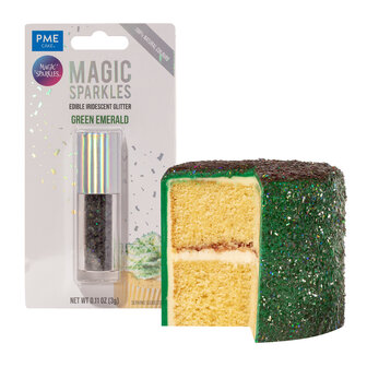 PME Magic Sprinkles, Eetbare Iriserende Glittervlokken &ndash; Smaragdgroene (3g)