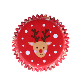 PME Kerst Cupcake Vormpjes met Folievoering - Kerstman &amp; Rudolph (60 stuks)