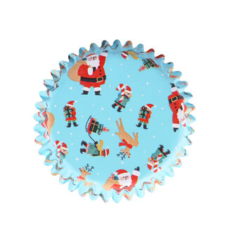 PME Kerst Cupcake Vormpjes met Folievoering - Kerstman &amp; Rudolph (60 stuks)