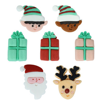 PME Kerst Eetbare Suikerdecoraties - Santas coming to town (12 stuks)