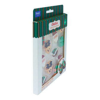 PME Kerst Eetbare Suikerdecoraties - Santas coming to town (12 stuks)