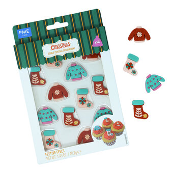 PME Kerst Eetbare Suikerdecoraties - Feestelijke Gevoelens (12 stuks)