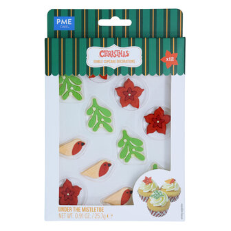 PME Kerst Eetbare Suikerdecoraties - Onder de Mistletoe (12 stuks)