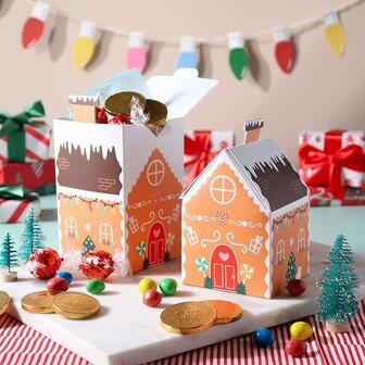 PME 4 Snoepdoosjes voor Kerst - Peperkoekhuis