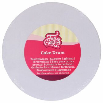 FunCakes Cake Drum Rond Wit &Oslash; 38 cm