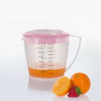 Westmark Mengbeker met deksel - Helena - 1,4 l, roze