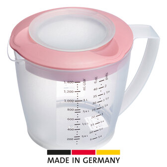 Westmark Mengbeker met deksel - Helena - 1,4 l, roze
