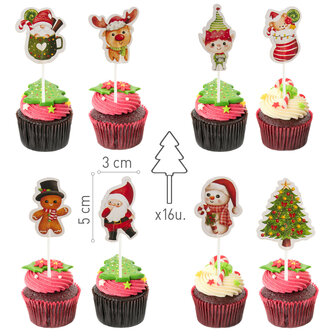 Dekora Christmas Cake Toppers Set/16