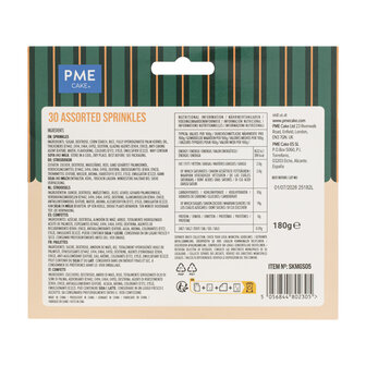 PME 30-pack assorti sprinkels &ndash; Metallic 180g