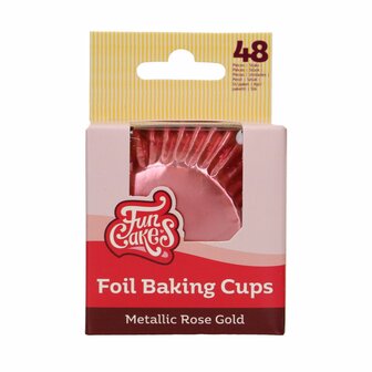 FunCakes Folie Baking Cups - Metallic Ros&eacute; Goud pk/48