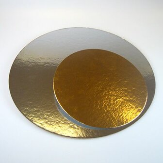  FunCakes Cake Card Gold &amp; Silver Round 35cm pk/3