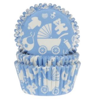 House of Marie Baking Cups Baby Blau pk/50