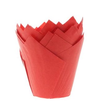 House of Marie Caissettes &agrave; Muffin Tulipe Rouge pcs/36