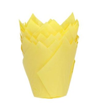House of Marie Caissettes &agrave; Muffin Tulipe Jaune pcs/36