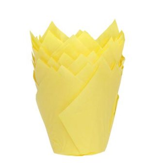 House of Marie Muffin Cups Tulp Geel pk/36