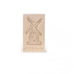 Wooden Speculaas Cookie Mold Windmill 15x9cm
