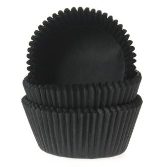 House of Marie Mini Cupcakevormpjes Zwart pk/60