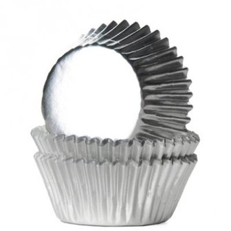 House of Marie Mini Baking Cups Folie Zilver pk/36