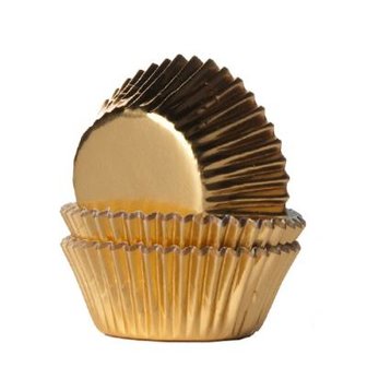 House of Marie Mini Baking Cups Foil Gold pk/36