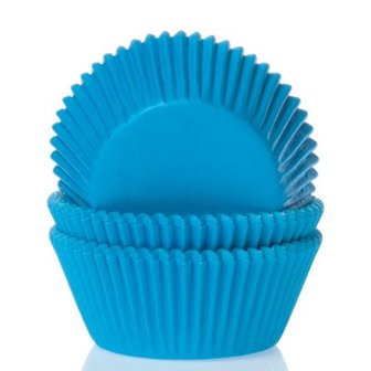 House of Marie Mini Baking Cups Cyaan Blue pk/60