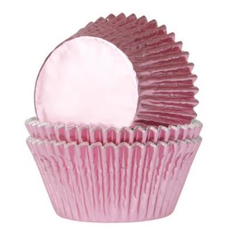 House of Marie Baking Cups Folie Babie Roze pk/24