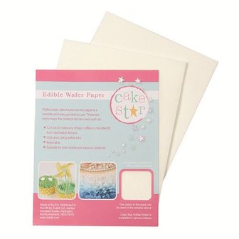 Cake star edible wafer paper white pk/12