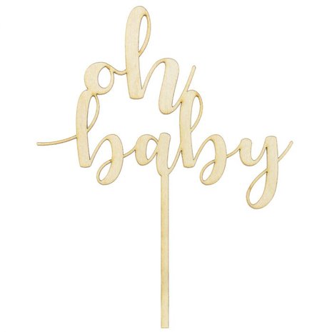 PartyDeco Cake Topper en Bois Oh Baby