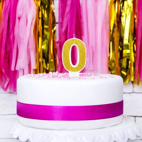 Party Deco Golden Birthday Candle Number 0 