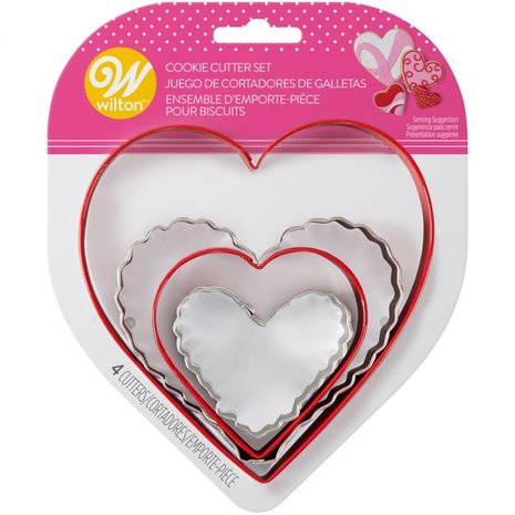 Wilton Cookie Cutter Metal Nesting Heart set/4