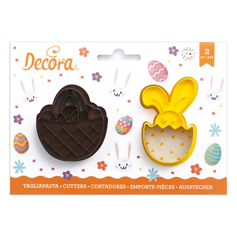 Decora Plastic Cookie Cutters Basket And Bunny Set/2