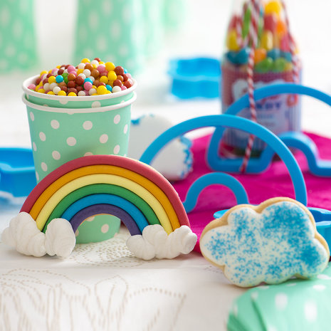 Decora Plastic Cookie Cutters Rainbow And Cloud Set/2
