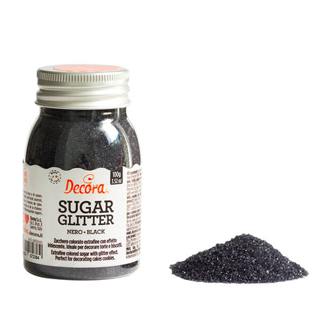 Decora Glittered Sugar Black 100g