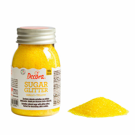 Decora Glittered Sugar Yellow 100g