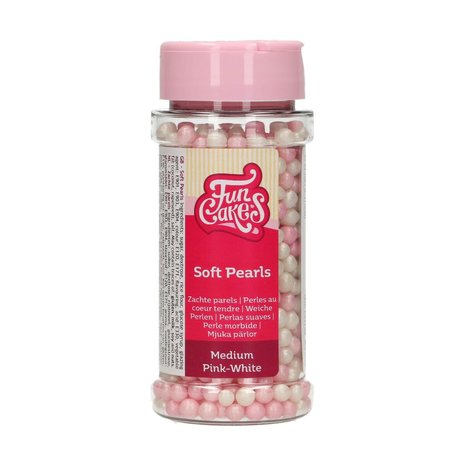 FunCakes Soft Pearls Pink & White 60g