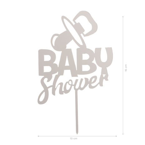 Dekora Baby Shower Taart Topper Zilver