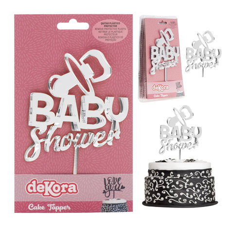 Dekora Baby Shower Taart Topper Zilver