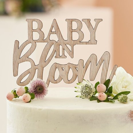 Ginger Ray Baby in Bloom Wooden Cake Topper