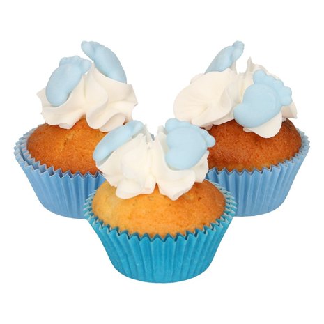 FunCakes Suikerdecoratie Baby Voetjes Blauw Set/16