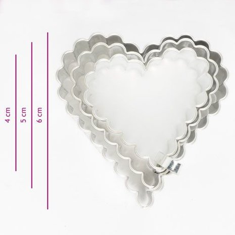 Cookie Cutter Fluted Hearts set/3