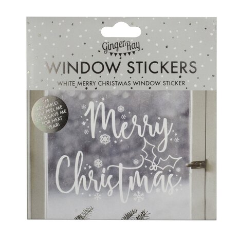 GingerRay Merry Christmas Window Stickers White