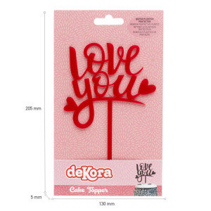 Dekora Cake Topper Love You 13,5x10cm