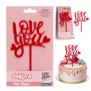 Dekora Cake Topper Love You 13,5x10cm
