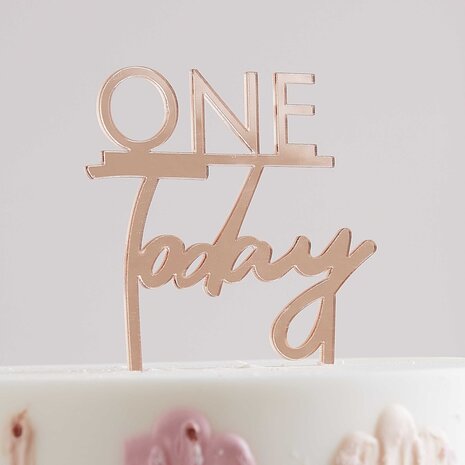 Ginger Ray Rose Gold One Today 1st Birthday Cake Topper