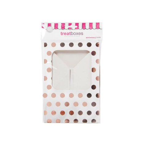 AH Rose Gold Polka Dot Small Square Treat Boxes pk/3