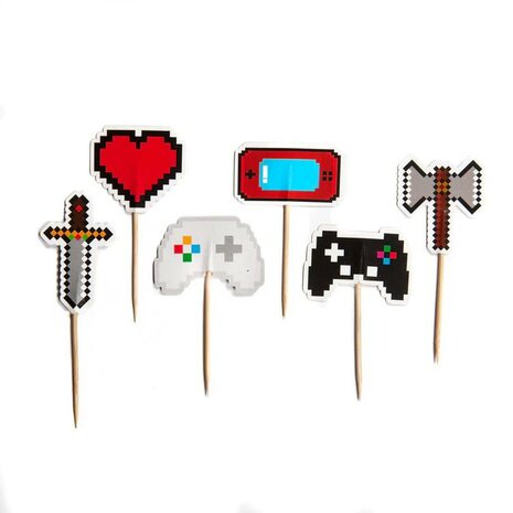 AH Gaming Party Cupcake Toppers 12st