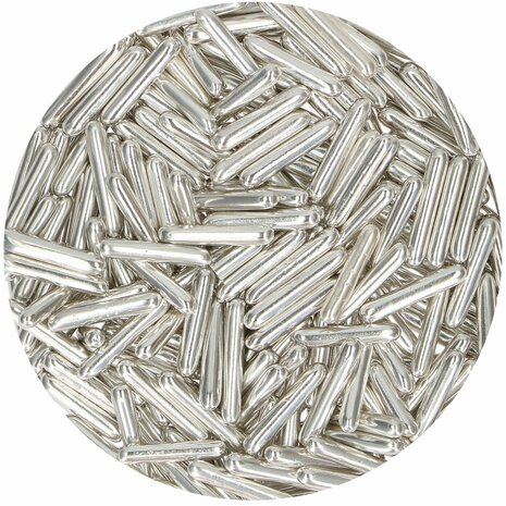 FunCakes Metallic Sugar Rods XL Silver 70 g